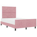 Box spring seng med hovedgærde Lyserød 120 x 200 cm Fløjl