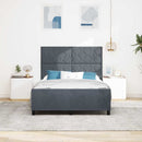 Box spring seng med hovedgærde Mørkegrå 140 x 190 cm Fløjl