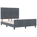 Box spring seng med hovedgærde Mørkegrå 140 x 190 cm Fløjl