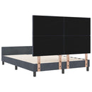 Box spring seng med hovedgærde Mørkegrå 140 x 190 cm Fløjl