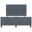 Box spring seng med hovedgærde Mørkegrå 140 x 190 cm Fløjl