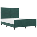 Box spring seng med hovedgærde Mørkegrøn 140 x 190 cm Fløjl