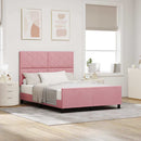 Box spring seng med hovedgærde Lyserød 140 x 190 cm Fløjl
