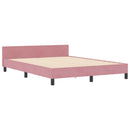 Box spring seng med hovedgærde Lyserød 140 x 190 cm Fløjl
