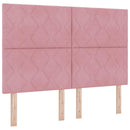 Box spring seng med hovedgærde Lyserød 140 x 190 cm Fløjl