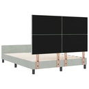 Box spring seng med hovedgærde Lysegrå 140 x 200 cm Fløjl