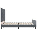 Box spring seng med hovedgærde Mørkegrå 140 x 200 cm Fløjl