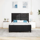 Box spring seng med hovedgærde Sort 140 x 200 cm Fløjl