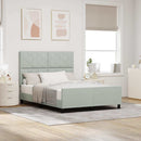 Box spring seng med hovedgærde Lysegrå 160 x 200 cm Fløjl