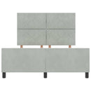 Box spring seng med hovedgærde Lysegrå 160 x 200 cm Fløjl