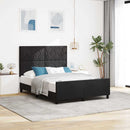 Box spring seng med hovedgærde Sort 160 x 200 cm Fløjl
