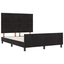 Box spring seng med hovedgærde Sort 160 x 200 cm Fløjl