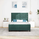 Box spring seng med hovedgærde Mørkegrøn 160 x 200 cm Fløjl