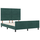 Box spring seng med hovedgærde Mørkegrøn 160 x 200 cm Fløjl
