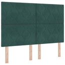 Box spring seng med hovedgærde Mørkegrøn 160 x 200 cm Fløjl