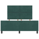 Box spring seng med hovedgærde Mørkegrøn 160 x 200 cm Fløjl