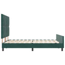 Box spring seng med hovedgærde Mørkegrøn 160 x 200 cm Fløjl