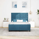 Box spring seng med hovedgærde Mørk blå 160 x 200 cm Fløjl