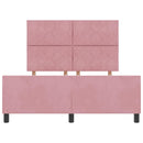 Box spring seng med hovedgærde Lyserød 160 x 200 cm Fløjl