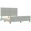 Box spring seng med hovedgærde Lysegrå 180 x 200 cm Fløjl