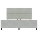 Box spring seng med hovedgærde Lysegrå 180 x 200 cm Fløjl