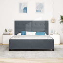 Box spring seng med hovedgærde Mørkegrå 180 x 200 cm Fløjl