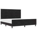 Box spring seng med hovedgærde Sort 180 x 200 cm Fløjl