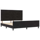 Box spring seng med hovedgærde Sort 180 x 200 cm Fløjl