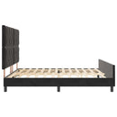 Box spring seng med hovedgærde Sort 180 x 200 cm Fløjl