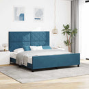 Box spring seng med hovedgærde Mørk blå 180 x 200 cm Fløjl