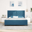 Box spring seng med hovedgærde Mørk blå 180 x 200 cm Fløjl