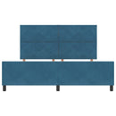 Box spring seng med hovedgærde Mørk blå 180 x 200 cm Fløjl