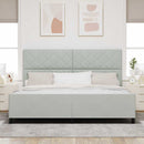 Box spring seng med hovedgærde Lysegrå 200 x 200 cm Fløjl