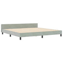 Box spring seng med hovedgærde Lysegrå 200 x 200 cm Fløjl