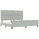 Box spring seng med hovedgærde Lysegrå 200 x 200 cm Fløjl