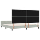Box spring seng med hovedgærde Lysegrå 200 x 200 cm Fløjl
