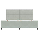 Box spring seng med hovedgærde Lysegrå 200 x 200 cm Fløjl