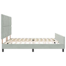 Box spring seng med hovedgærde Lysegrå 200 x 200 cm Fløjl
