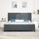 Box spring seng med hovedgærde Mørkegrå 200 x 200 cm Fløjl