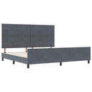 Box spring seng med hovedgærde Mørkegrå 200 x 200 cm Fløjl