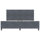 Box spring seng med hovedgærde Mørkegrå 200 x 200 cm Fløjl