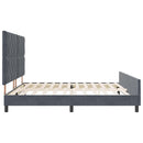 Box spring seng med hovedgærde Mørkegrå 200 x 200 cm Fløjl
