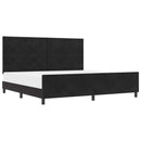Box spring seng med hovedgærde Sort 200 x 200 cm Fløjl
