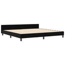 Box spring seng med hovedgærde Sort 200 x 200 cm Fløjl