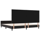 Box spring seng med hovedgærde Sort 200 x 200 cm Fløjl