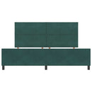 Box spring seng med hovedgærde Mørkegrøn 200 x 200 cm Fløjl