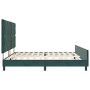 Box spring seng med hovedgærde Mørkegrøn 200 x 200 cm Fløjl