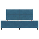 Box spring seng med hovedgærde Mørk blå 200 x 200 cm Fløjl