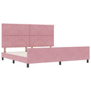Box spring seng med hovedgærde Lyserød 200 x 200 cm Fløjl