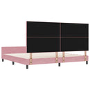 Box spring seng med hovedgærde Lyserød 200 x 200 cm Fløjl